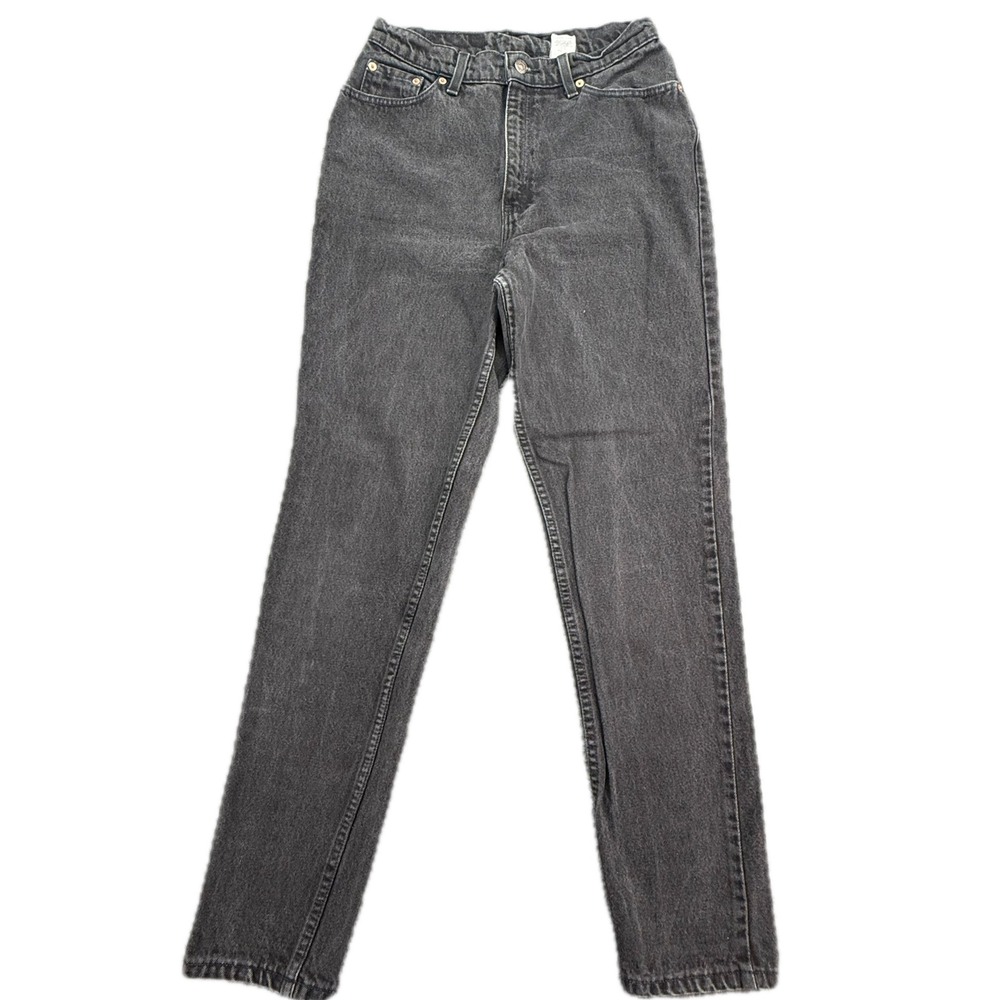 Levi's 512 Slim Fit Tapered Leg Jeans Women 13‎ Long Black Vintage Made in USA